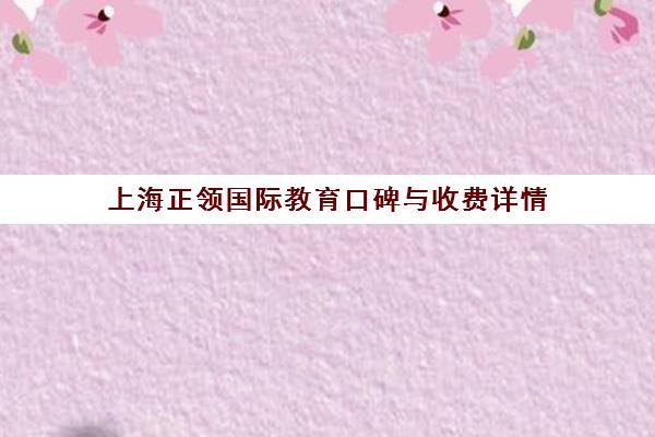 上海正领国际教育口碑与收费详情 附学员真实评价