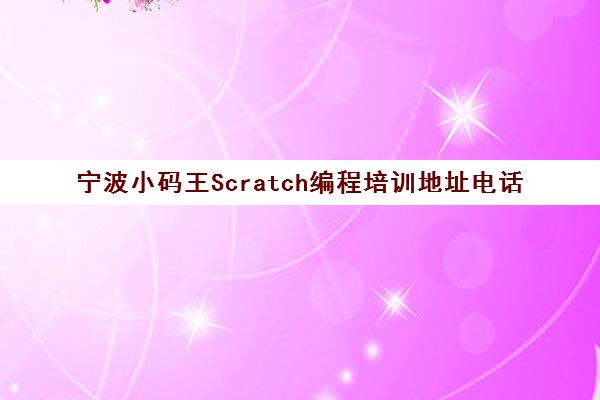 宁波小码王Scratch编程培训地址电话 高性价比机构推荐