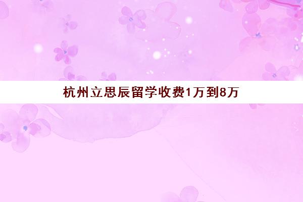 杭州立思辰留学收费1万到8万 高性价比选择