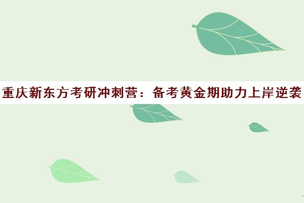 重庆新东方考研冲刺营 备考黄金期助力上岸逆袭