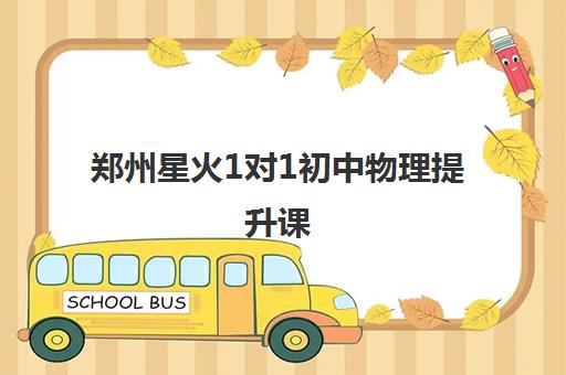 郑州星火1对1初中物理提升课 郑州星火1对1初中物理提升课