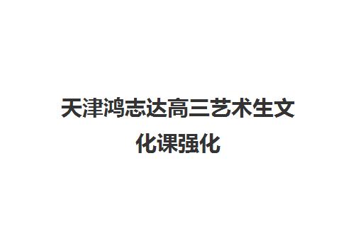 天津鸿志达高三艺术生文化课强化