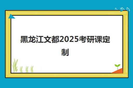 黑龙江文都2025考研课定制