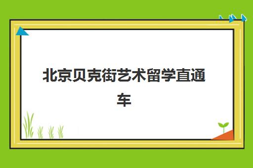 北京贝克街艺术留学直通车