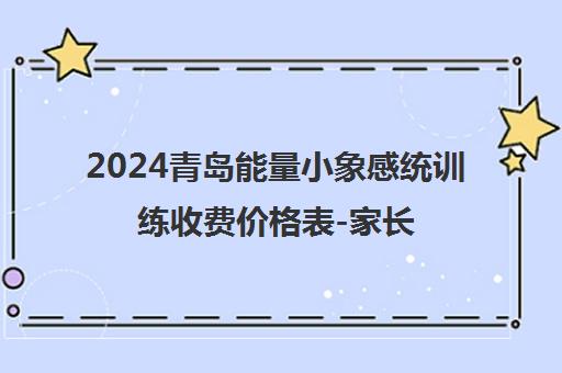 2024青岛能量小象感统训练收费价格表-家长速览版