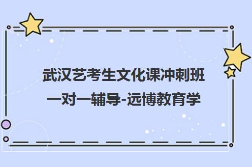 武汉艺考生文化课冲刺班一对一辅导-远博教育学费评价