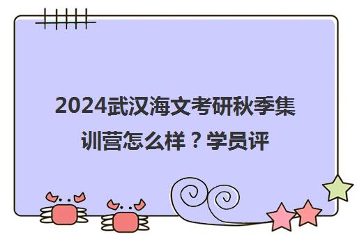 2024武汉海文考研秋季集训营怎么样？学员评价与课程详情