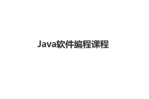 Java软件编程课程