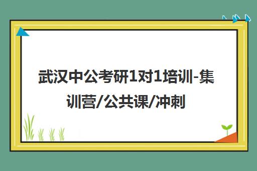 武汉中公考研1对1培训-集训营/公共课/冲刺班辅导