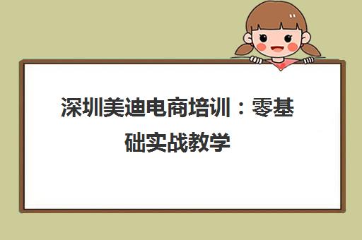 深圳美迪电商培训 零基础实战教学 快速入门电商运营