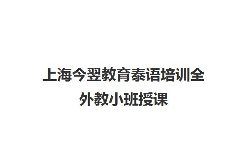 上海今翌教育泰语培训全外教小班授课 联系方式与校区地址