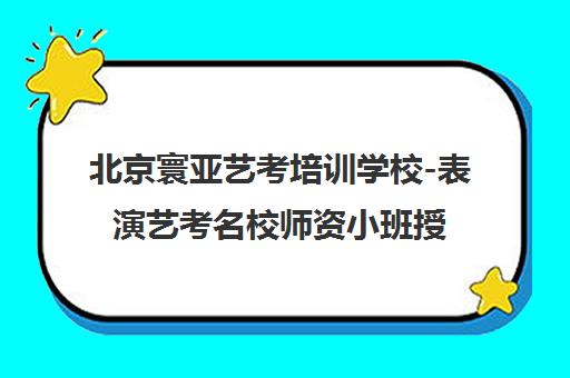 北京寰亚艺考培训学校-表演艺考名校师资小班授课