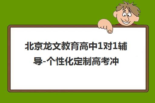 北京龙文教育高中1对1辅导-个性化定制高考冲刺规划