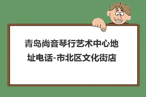 青岛尚音琴行艺术中心地址电话-市北区文化街店路线周边信息