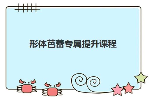 形体芭蕾专属提升课程 形体芭蕾专属提升课程