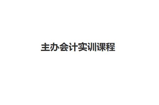 主办会计实训课程 主办会计实训课程