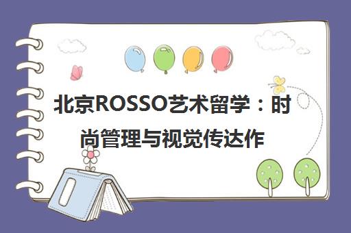 北京ROSSO艺术留学 时尚管理与视觉传达作品集培训