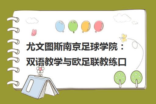 尤文图斯南京足球学院 双语教学与欧足联教练口碑如何