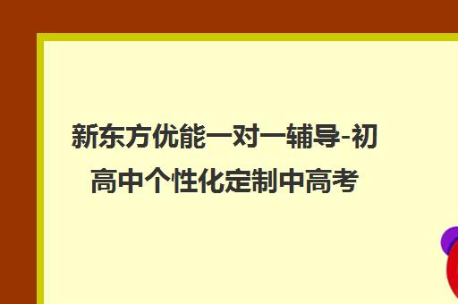 新东方优能一对一辅导-初高中个性化定制中高考提分课程