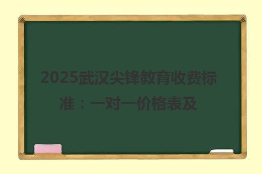 2025武汉尖锋教育收费标准 一对一价格表及课程费用解析