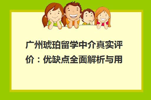 广州琥珀留学中介真实评价 优缺点全面解析与用户口碑揭秘
