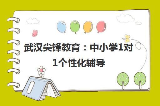 武汉尖锋教育 中小学1对1个性化辅导 专注中高考冲刺全托