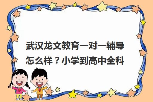 武汉龙文教育一对一辅导怎么样？小学到高中全科培训