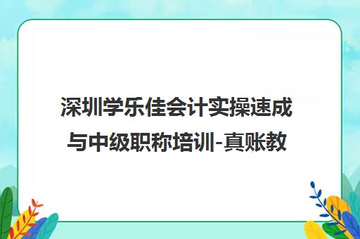 深圳学乐佳会计实操速成与中级职称培训-真账教学随到随学