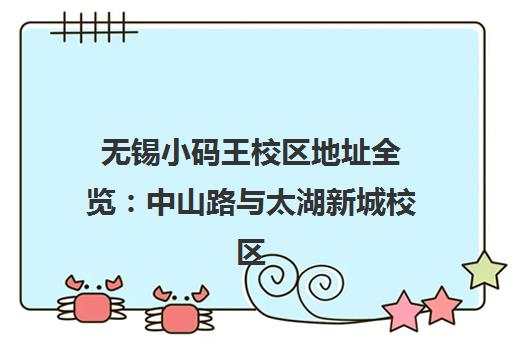 无锡小码王校区地址全览 中山路与太湖新城校区电话路线