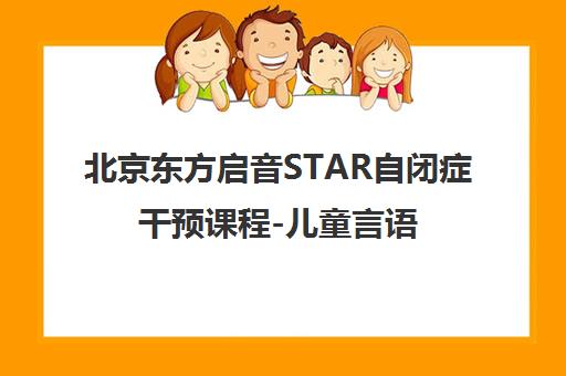 北京东方启音STAR自闭症干预课程-儿童言语康复训练