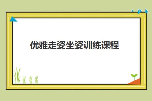 优雅走姿坐姿训练课程 优雅走姿坐姿训练课程