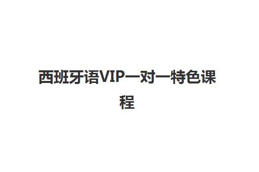西班牙语VIP一对一特色课程 西班牙语VIP一对一特色课程