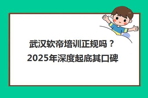 武汉软帝培训正规吗？2025年深度起底其口碑与真实背景