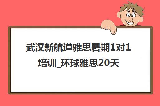 武汉新航道雅思暑期1对1培训_环球雅思20天封闭班