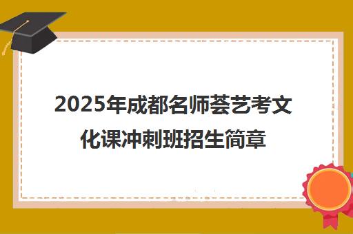 2025年成都名师荟艺考文化课冲刺班招生简章