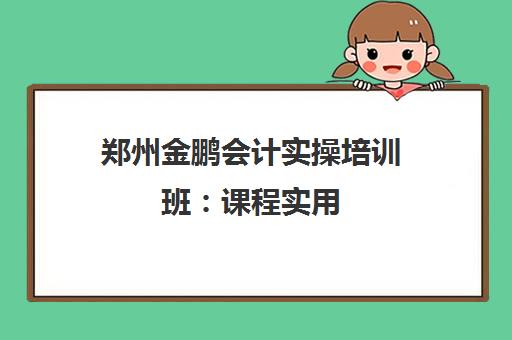 郑州金鹏会计实操培训班 课程实用 口碑良好