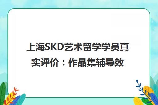上海SKD艺术留学学员真实评价 作品集辅导效果与口碑如何