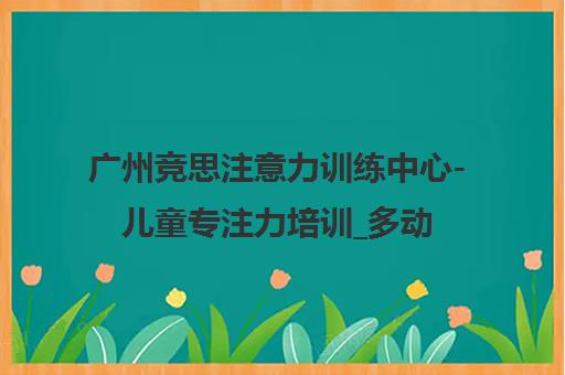 广州竞思注意力训练中心-儿童专注力培训_多动症改善机构