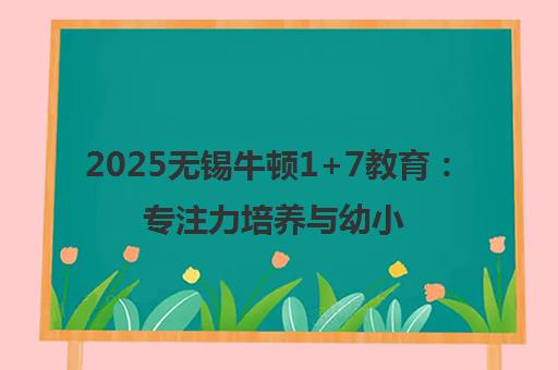 2025无锡牛顿1+7教育 专注力培养与幼小衔接专业培训机构