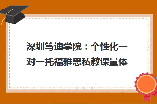 深圳笃迪学院 个性化一对一托福雅思私教课量体裁衣教学