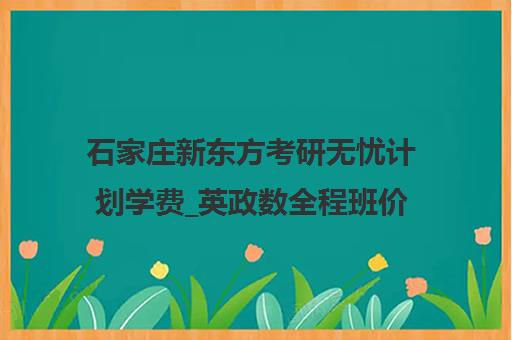 石家庄新东方考研无忧计划学费_英政数全程班价格表