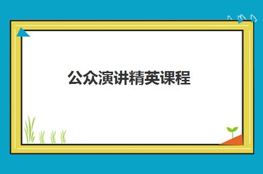 公众演讲精英课程