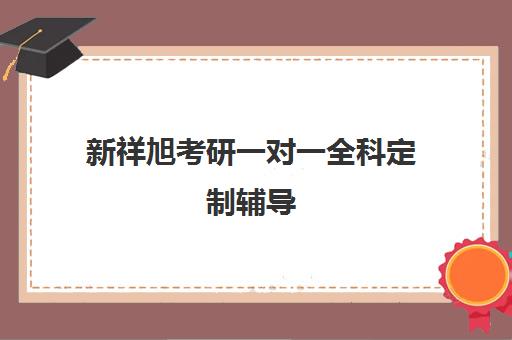 新祥旭考研一对一全科定制辅导 助你攻克名校考研