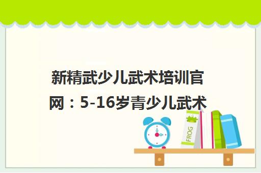 新精武少儿武术培训官网 5-16岁青少儿武术散打培训班报名