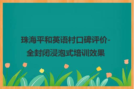 珠海平和英语村口碑评价-全封闭浸泡式培训效果与学费解析