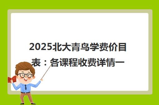 2025北大青鸟学费价目表 各课程收费详情一览