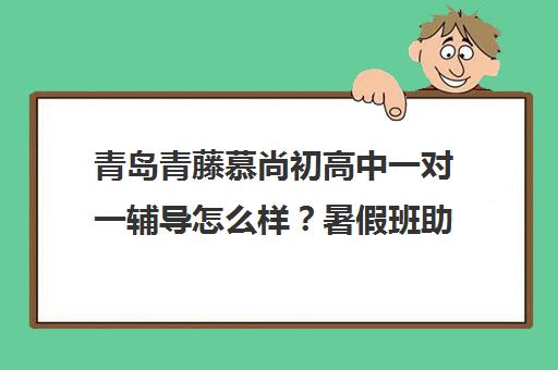 青岛青藤慕尚初高中一对一辅导怎么样?暑假班助力跨越学习鸿沟