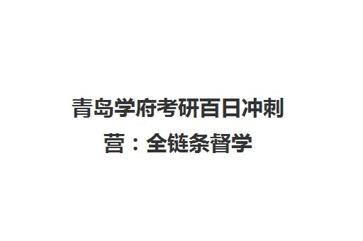 青岛学府考研百日冲刺营 全链条督学 专项突破 助力高效上岸 青岛学府考研百日冲刺营 全链条督学 专项突破 助力高效上岸