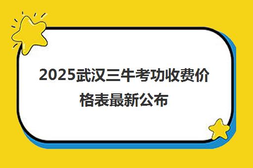 2025武汉三牛考功收费价格表最新公布 2025武汉三牛考功收费价格表最新公布