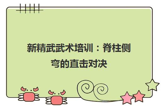 新精武武术培训 脊柱侧弯的直击对决 助力少儿体态矫正 新精武武术培训 脊柱侧弯的直击对决 助力少儿体态矫正
